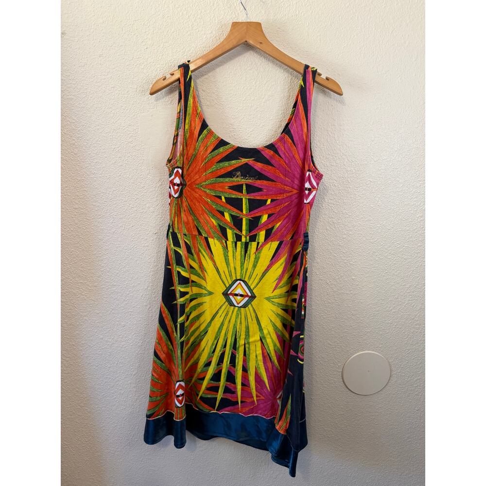 Desigual Y2K Boho Multicolor Geometric Printed Sleeveless A-Line Mini Dress XS - Picture 13 of 16
